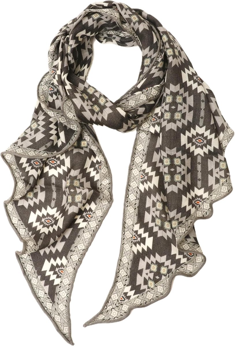 Wollen sjaal parallelogramvorm - dubbelzijdig bedrukt - zijdezacht - ideale accessoire voor elke outfit - ShopVlot
