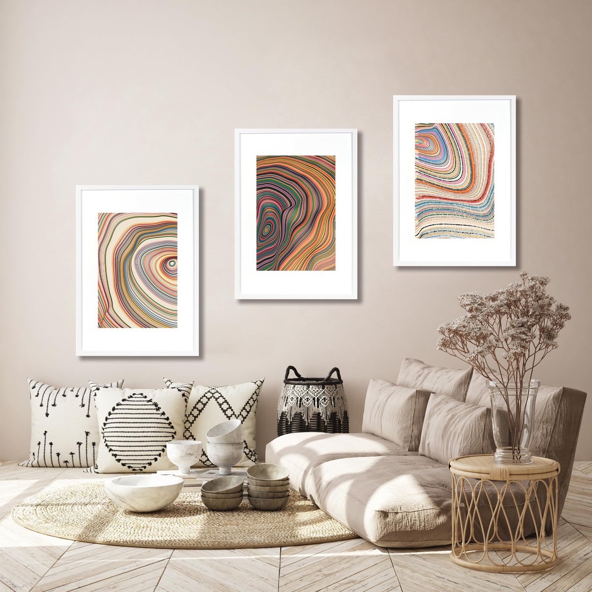 Fotolijst A3 - 3-pack witte fotolijsten - houten lijst - perfect voor wanddecoratie - ShopVlot