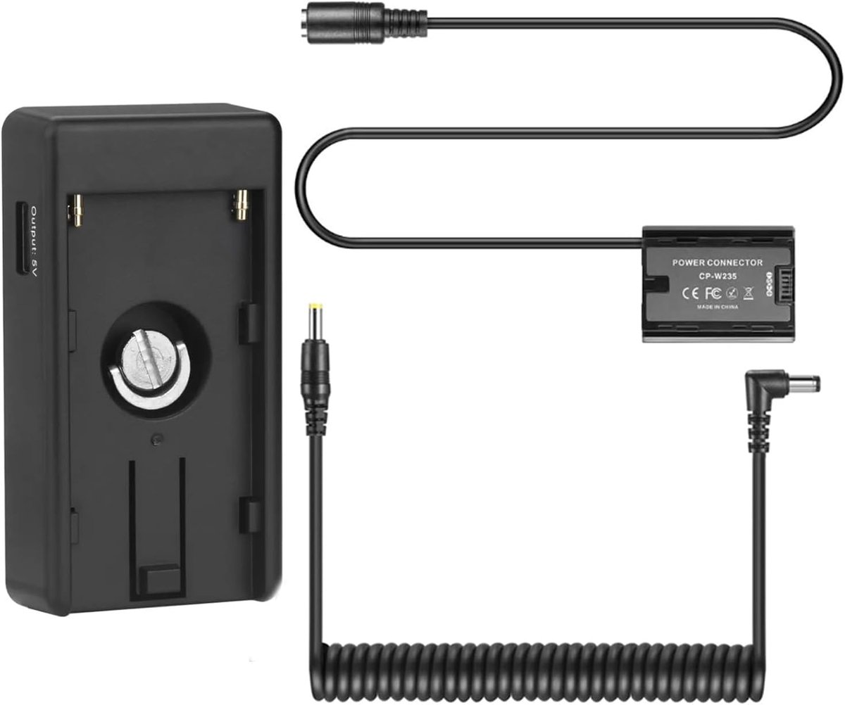 NP-F batterijadapterplaat met dummy batterij - voor Fuji X-T4 XT4 X-H2S GFX 50SII - aluminium en kunststof - ShopVlot