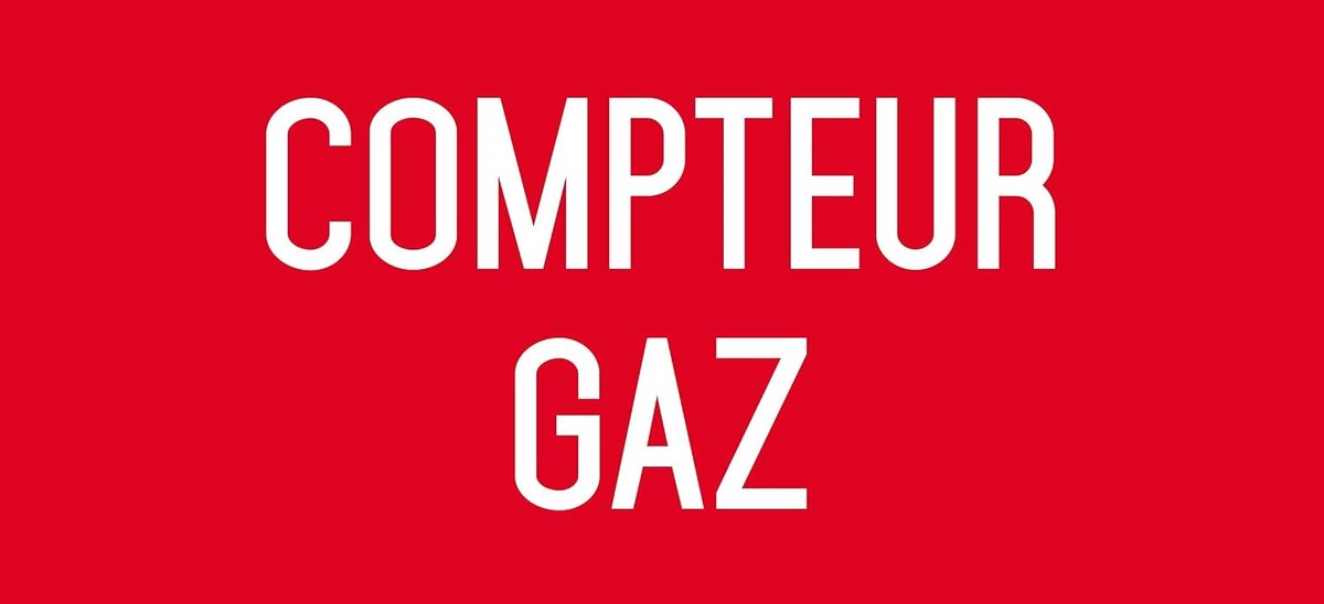 Gas meter sticker L 200 x H 100 mm - self-adhesief vinyl - waterdicht - eenvoudig aan te brengen - ShopVlot