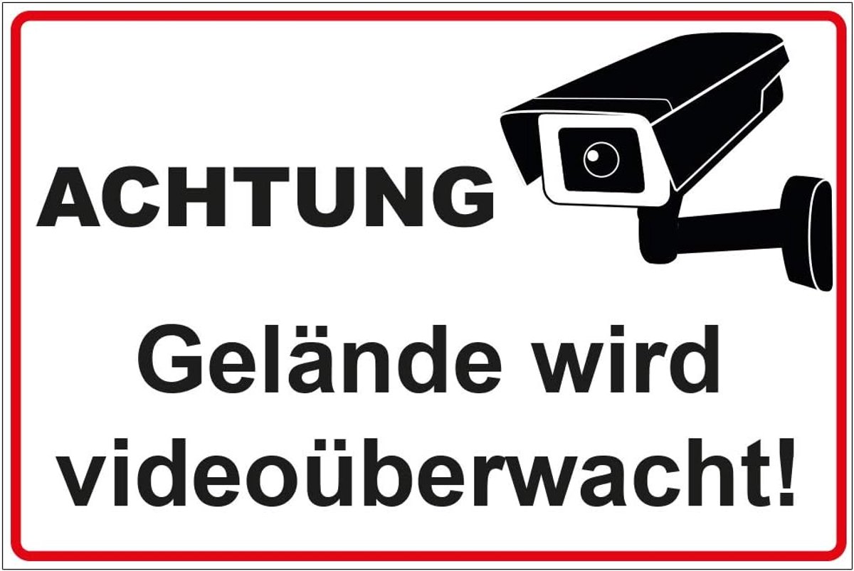 Informatiebord 300x200mm - Aluminium/Dibond - Weerbestendig - Voor videobewaking - ShopVlot
