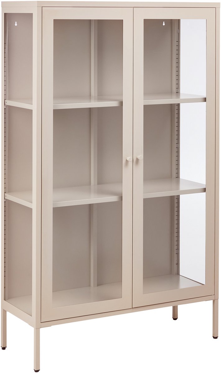 NASH - Vitrinekast - Beige - Staal