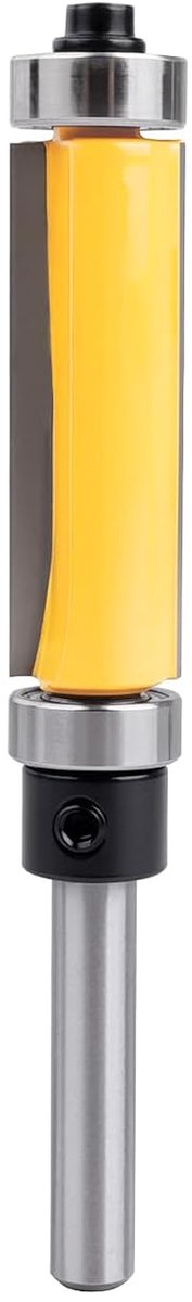 Frees met bovenste en onderste lager 6,3 mm - hardmetaal - snijdiameter 12,4 mm - ideaal voor vlak frezen - ShopVlot