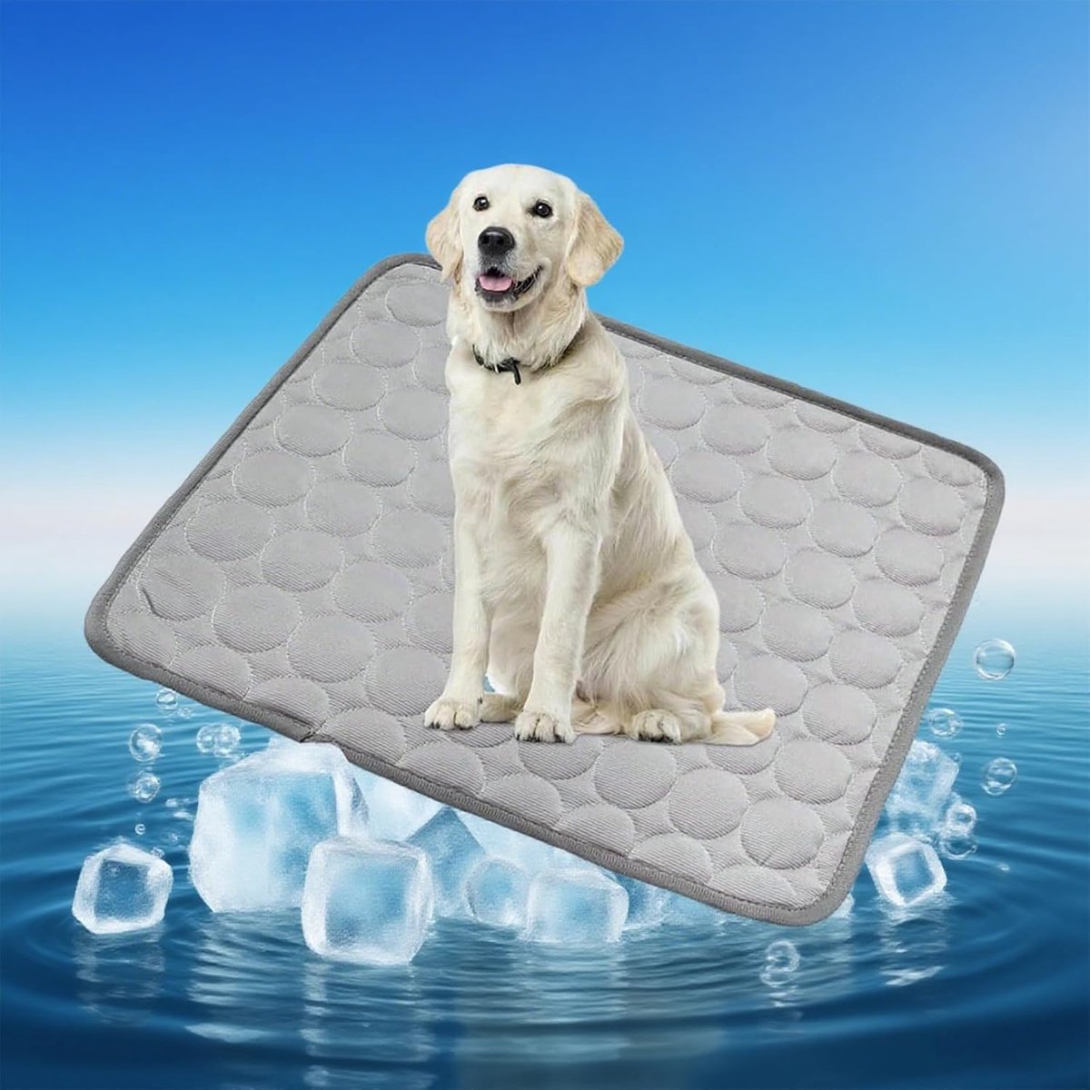 Koelmat voor honden, 1 stuk, grijs, zelfkoelende hondenmat, 50 x 40 cm, koelkussen voor honden, goede warmte-isolatie, zacht en huidvriendelijk, geschikt voor huisdieren en katten
