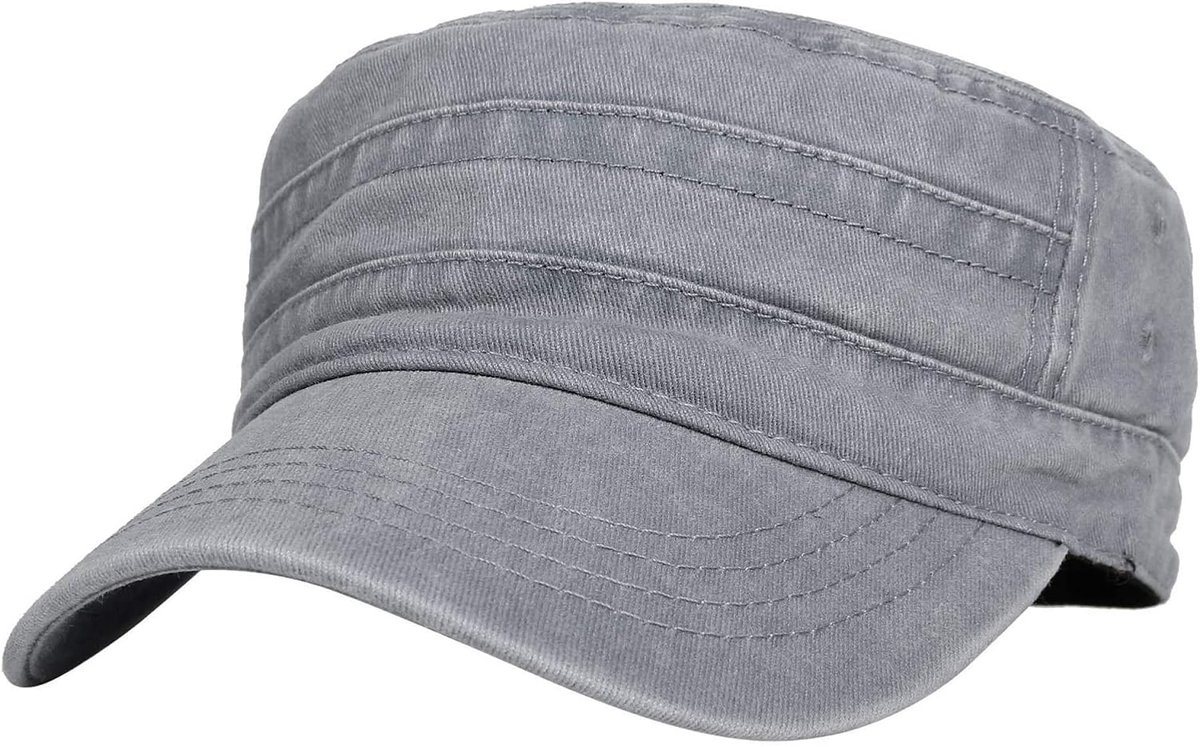 katoenen platte top army pet unisex militaire pet vintage pet zomer effen kleuren verstelbaar