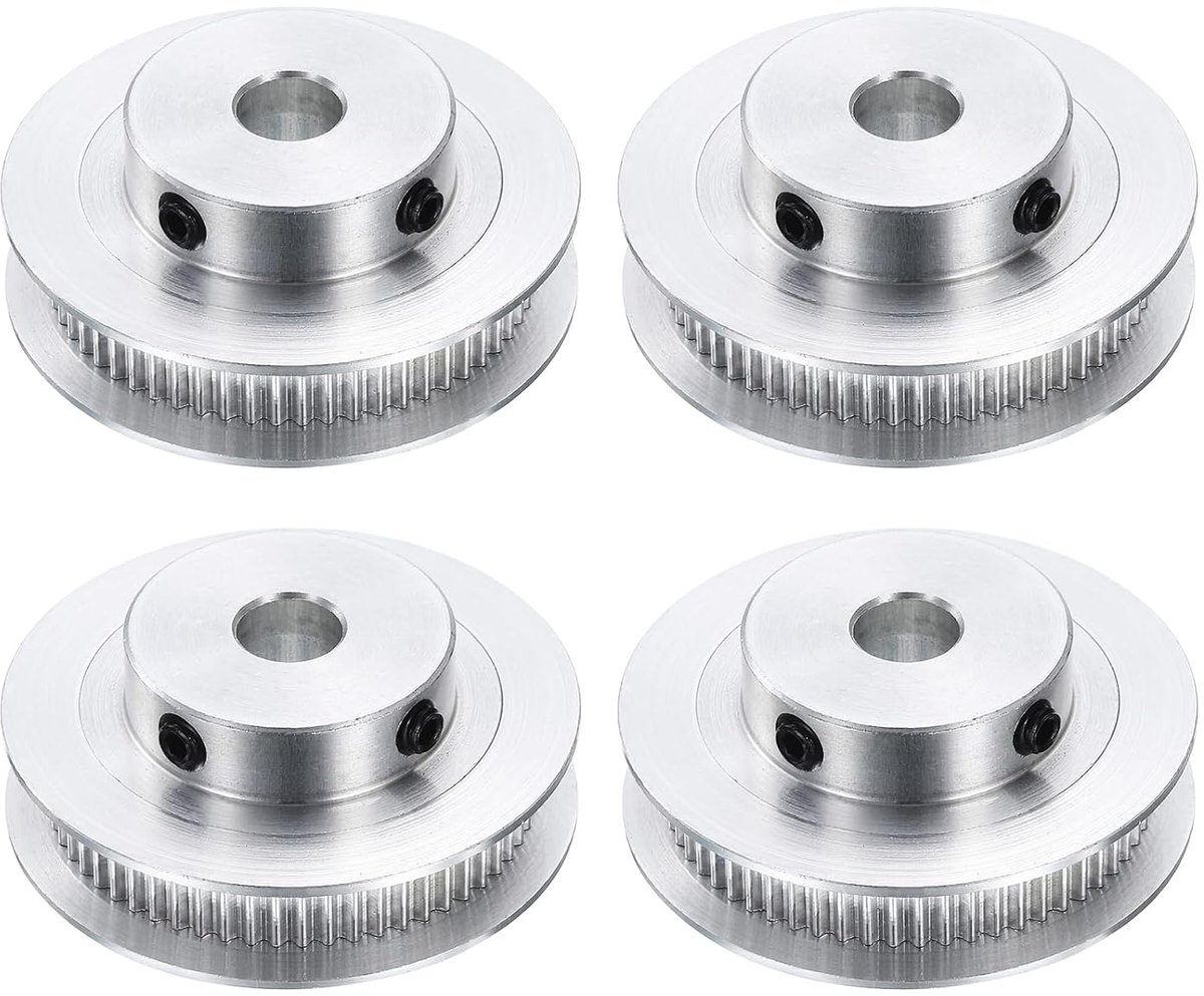 4 stuks GT-2 riemschijf synchroon wiel 60 tanden 8 mm boring geschikt voor 6 mm brede riemen aluminiumlegering tandriemschijf voor 3D-printer CNC-machine