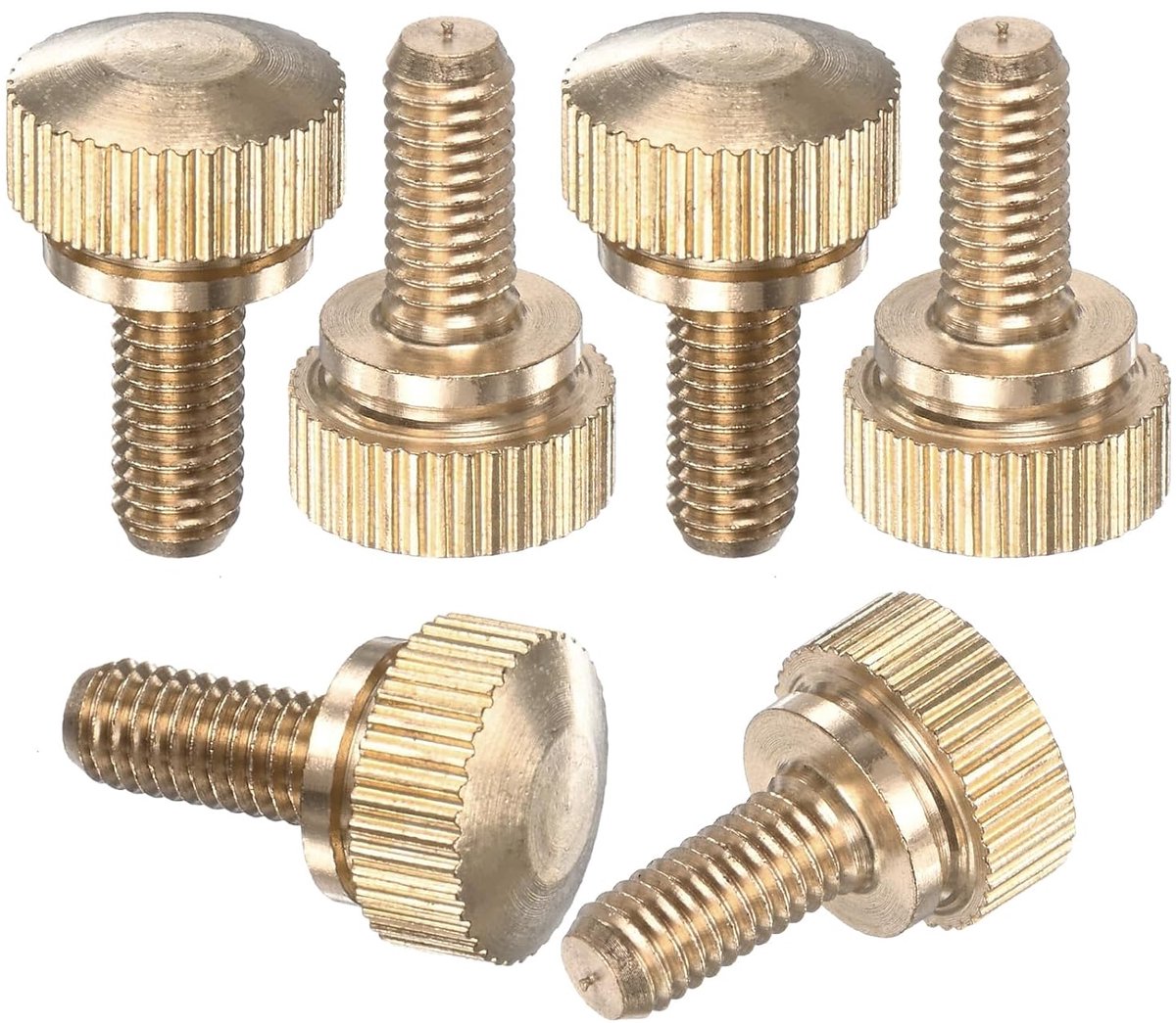 METERXITY 6 Pack Katrolschroeven, M5 x 10 mm Ronde Hoofd Massief Messing Schouder Bouten Voor Bril/PC-Schroeven, Gecanelde Schroefdraad