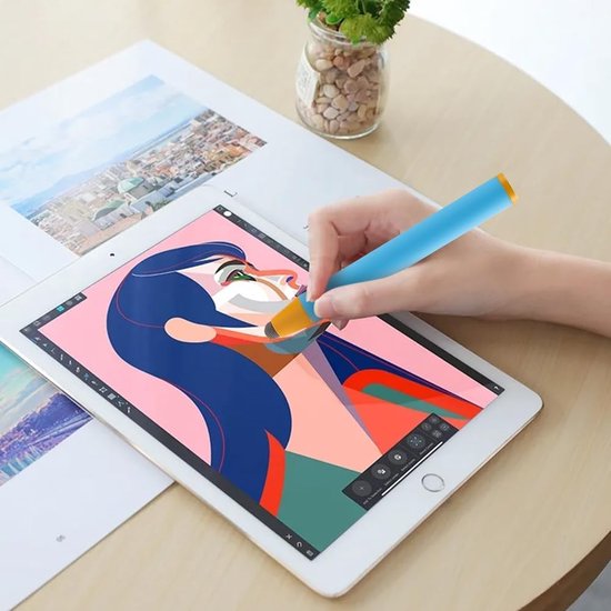 Set van 4 tabletpennen voor kinderen, kinderen, styluspen, rubber, touchscreen, stylus voor alle tablets, smartphones, iPad en iPhone, universele tekenpen — afbeelding 3