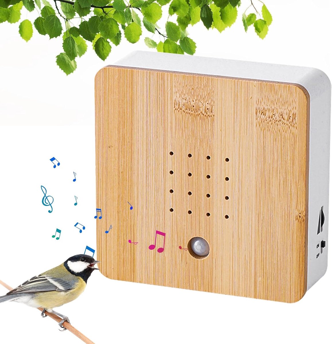 Bewegingsmelder Box: Natuurgeluiden Doos Vogelgezjilp Bewegingsmelder, Vogelgeluiden Box met Wandhouder, Natuurgeluiden Soundbox