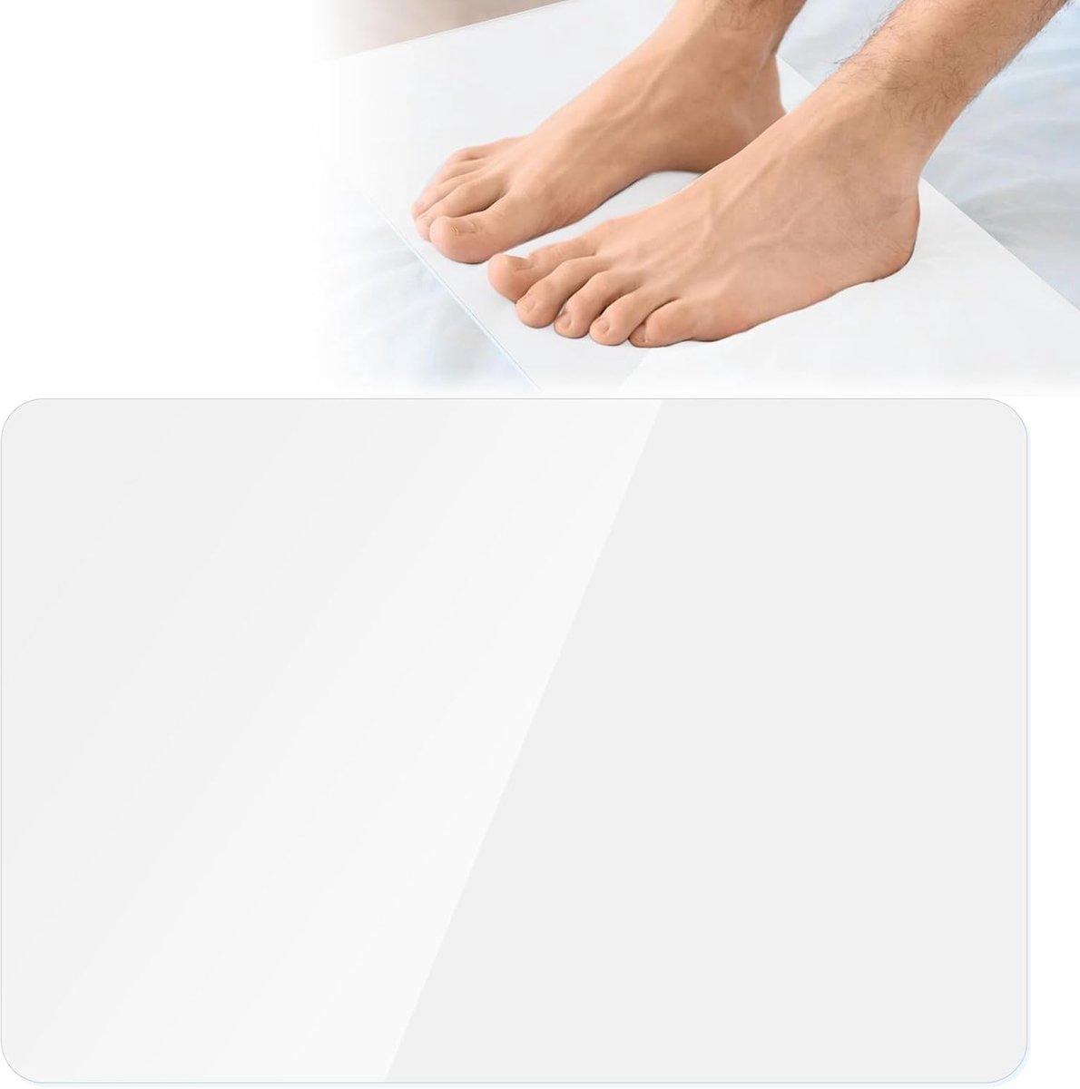 voetsteun, 60 x 40 cm, transparante pvc-beschermmat voor massagebedden en cosmetica-stoelen, waterafstotend, krasbestendig, gemakkelijk te reinigen, voor studio, praktijk en