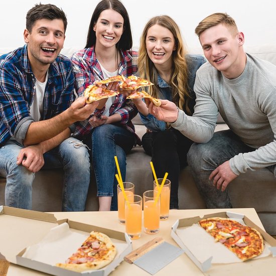 Edelstaal, 2 stuks Pizzateig Spachtel, Keukenstukken met houtgriff Ideaal voor het snijden van deeg, pizza, brood, koeken, groenten — afbeelding 5