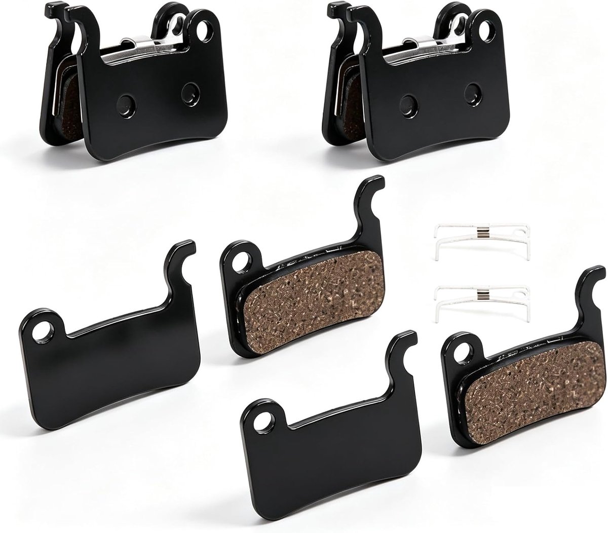 4 paar fietsremblokken, 3,3 x 2,8 x 2,3 cm/1,3 x 1,1 x 0,9 inch pad 0,4 cm/0,15 inch dikte 3,1 x 1,5 cm/1,22 x 0,59 inch Circlip remblokset