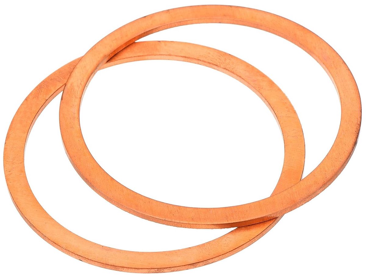 2 stuks koperen sluitringen, platte metrische koperen afdichtingen, 60 x 70 x 2 mm, voor hydraulische verbindingen, schroefbouten, moeren, elektronische reparatie