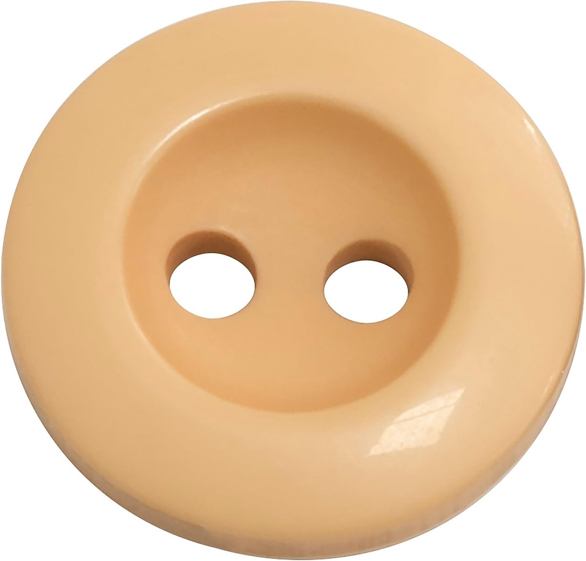 Knopen Ø15x3mm 2 gaten 24L L24 - Kleur donkerbeige - kunststof - opening 2 mm - kort naaien decoratie kleding