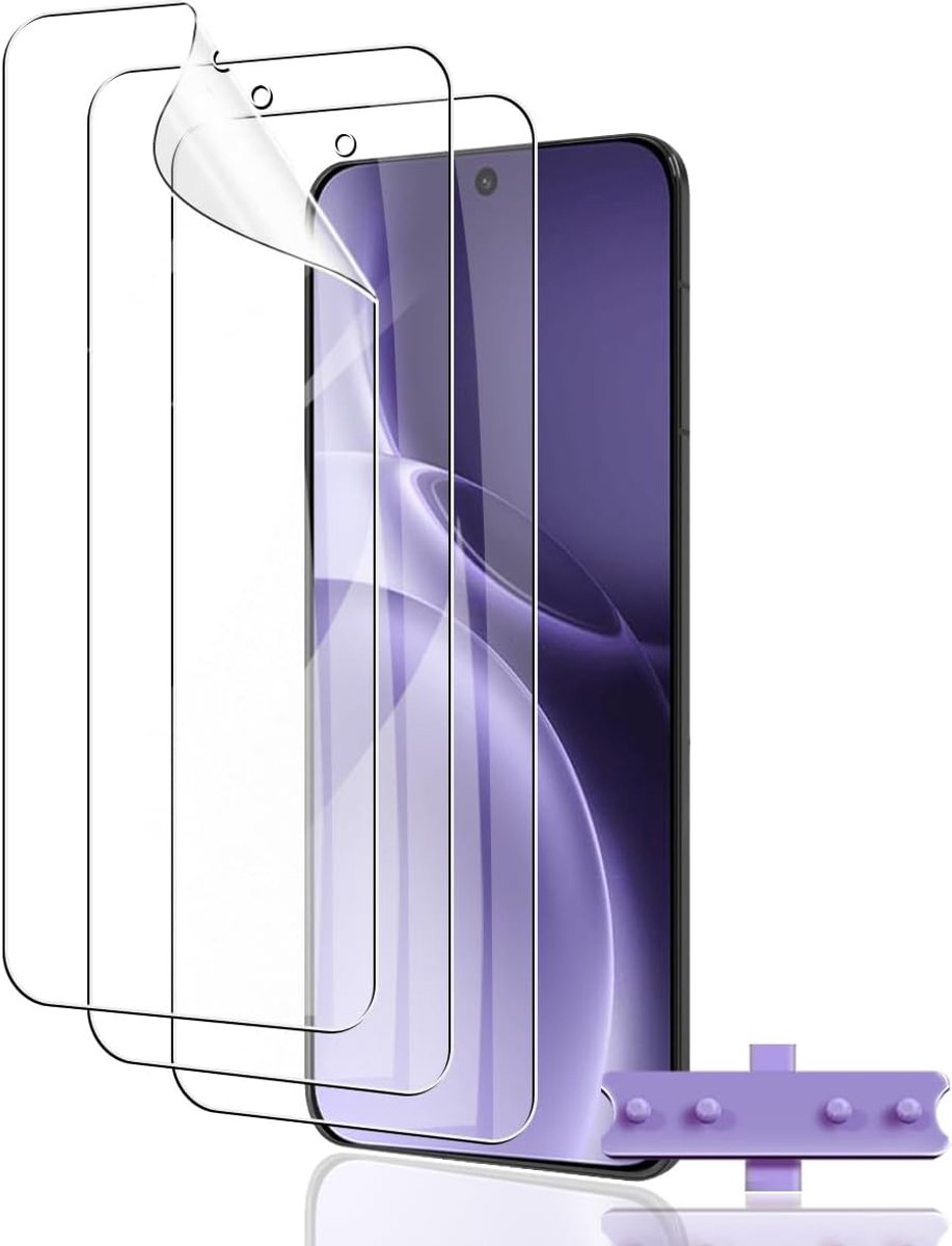 Compatibel met Vivo X300 Pro, krasbestendig, luchtbelvrij, 3 stuks, HD transparant, zacht, TPU voor X300 Pro