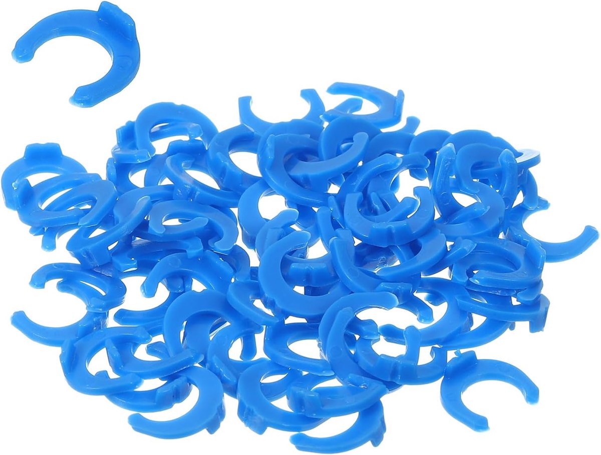 100 stuks 1/4 inch vergrendelingsclips voor RO-waterfiltratiesysteem, slang-snelkoppelingsklem-reserveonderdelen, blauw