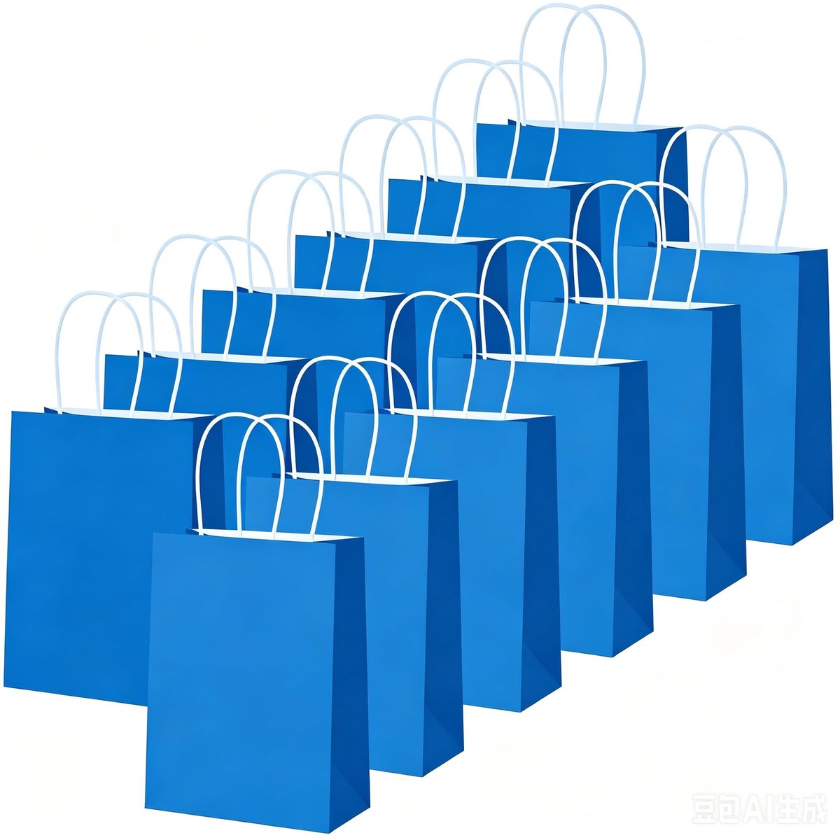 Papieren cadeauzakjes 21 x 15 x 8 cm - koningsblauw - 12 stuks - voor feestelijke gelegenheden - SnelShoppen