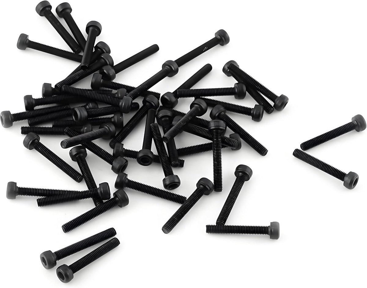 Zwarte Zeskantige Dopschroefboutenset, 12,9-Kwaliteit Gelegeerd Koolstofstaalbevestiging, Accessoire Voor Reparatiegereedschap, 4-50 Mm, Met Hoge Sterkte(M3*20mm 50 pcs/pack)