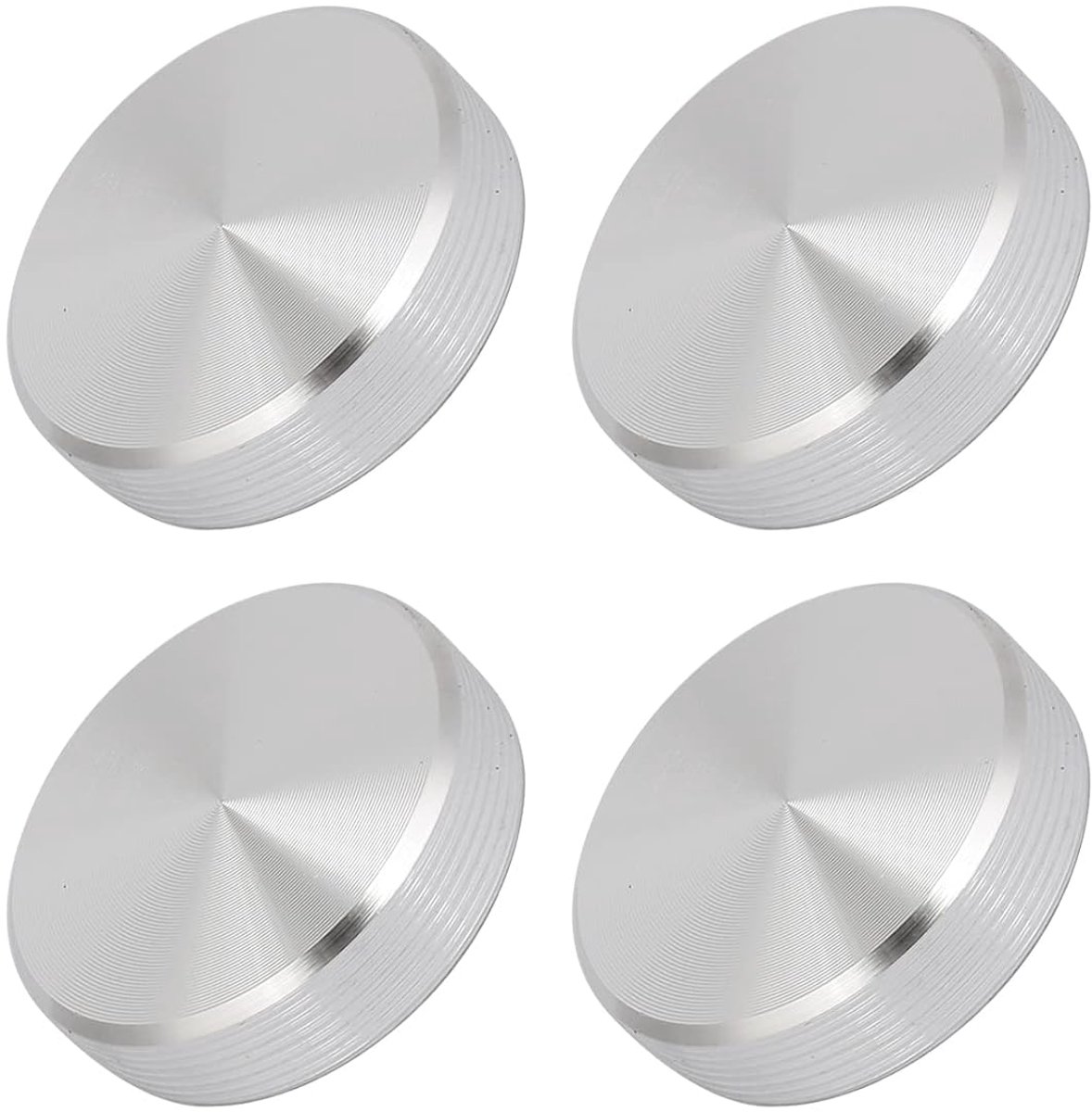 4 stuks aluminium schijven (1,18 x 0,31 inch M6 schroefdraad) glazen tafel boven adapter aluminium cirkel schijf - voor theekeuken en andere glazen meubelaccessoires