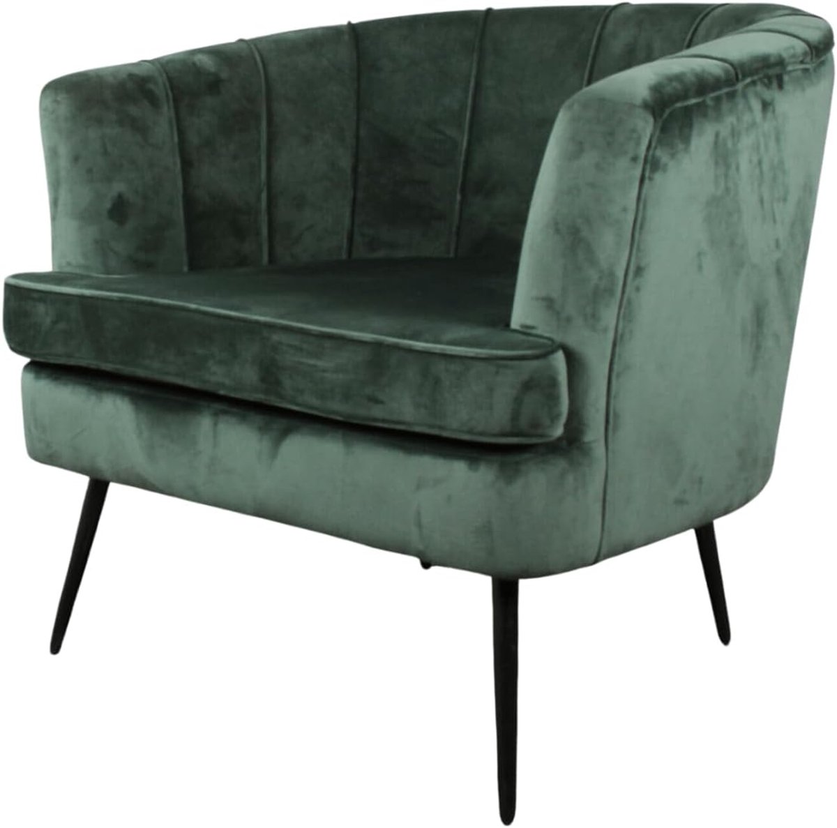 Fauteuil donker groen - velvet - elegant design - perfect voor elke woonkamer - SnelShoppen