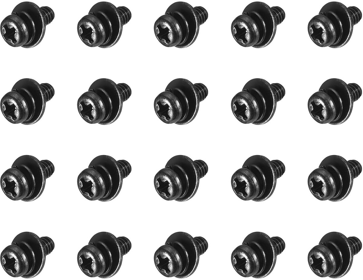 M2,5 x 6 mm schroevenset, 100 stuks roestvrijstalen schroeven, meubelschroeven, assortiment schroeven, machineschroeven, bouten gecombineerd met veerring en sluitringen voor reparaties