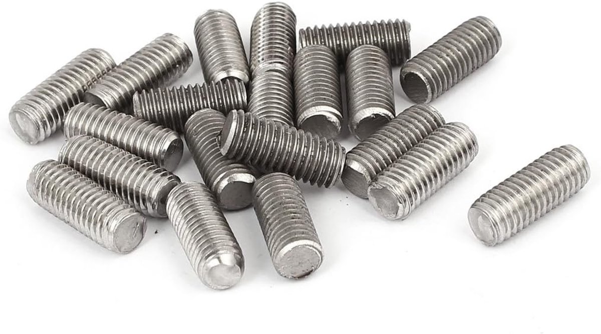 sourcing map M8 x 20 mm 1,25 mm 304 schacht volledig schroefdraad materiaal 20 stuks