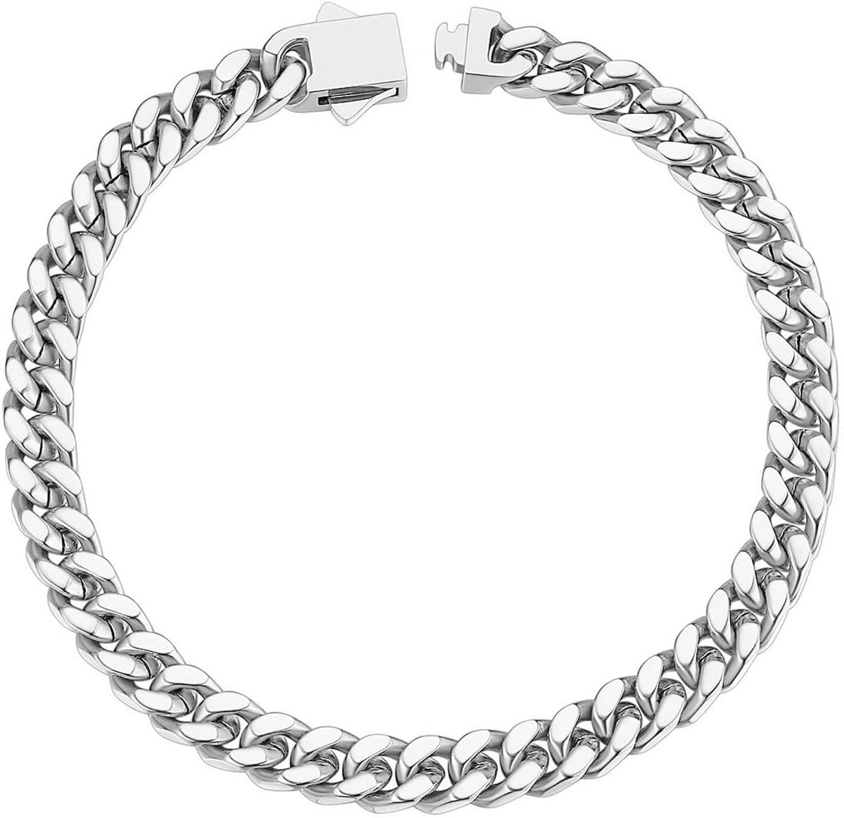 Ketting van roestvrij staal voor heren en dames, 5 mm breed, dikke, gegalvaniseerde schakels, sieraden voor hiphopfeesten en dagelijks gebruik