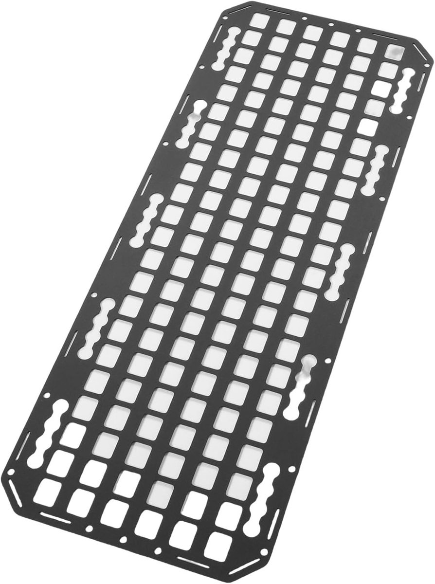 Molle-paneel, Aluminium L-rail Opslagbord met Klittenbanden, Elastische Koorden voor Sedan, SUV, Pick-up, Auto, Aanhangwagen, Garage