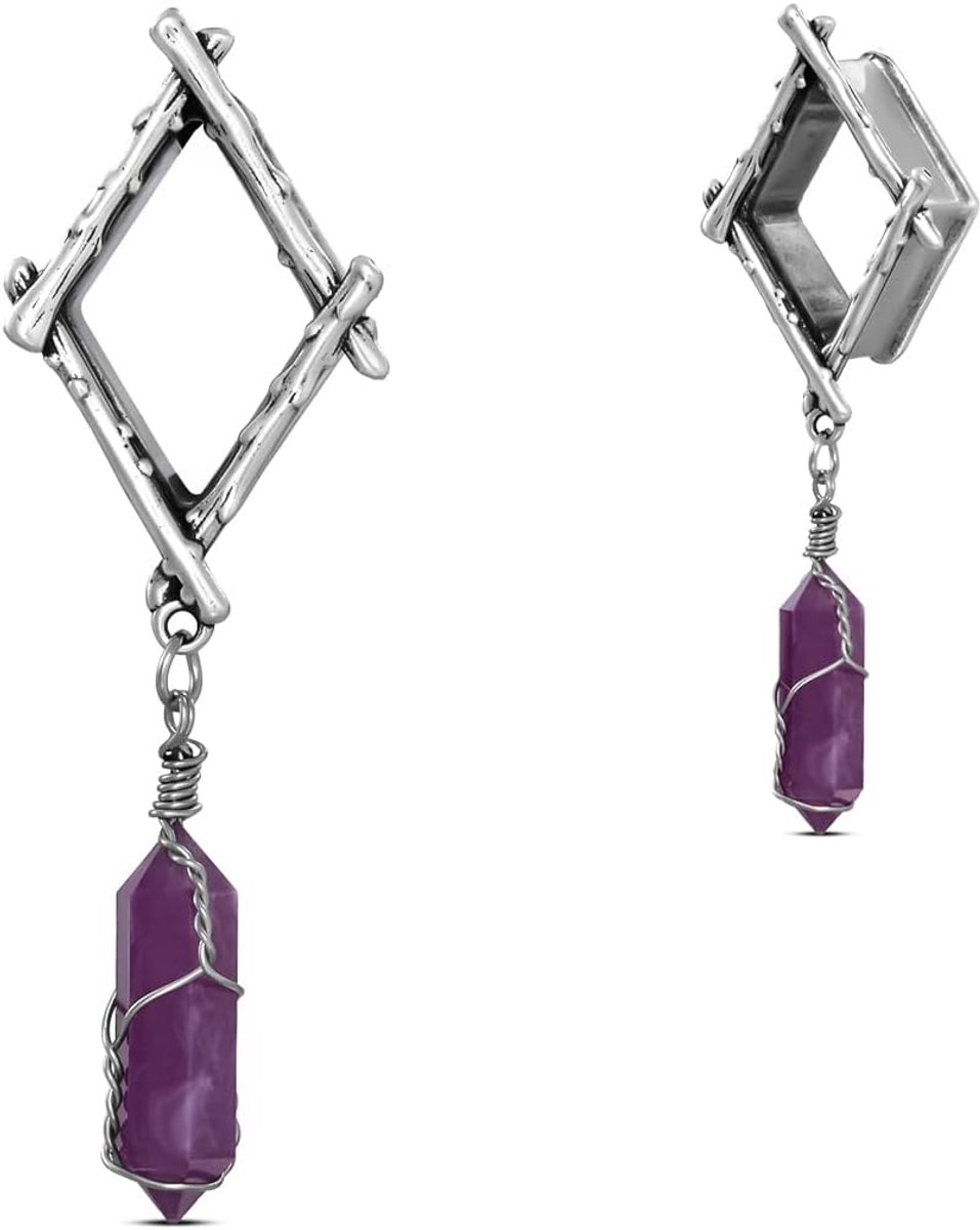 2Pcs Oor Meters Ster Dangle Zadel Oor Tunnels Plugs Vlees Piercing Oorbellen Expander Voor Vrouwen Lichaam Sieraden