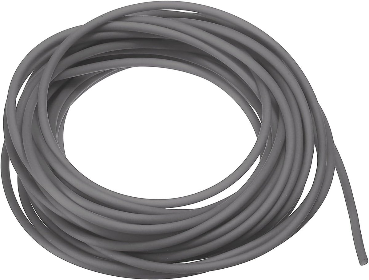 Rubber koord buis, 16ft siliconen holle buis 2mm OD 1mm ID voor DIY Craft Kralen Kettingen Armband, Grijs