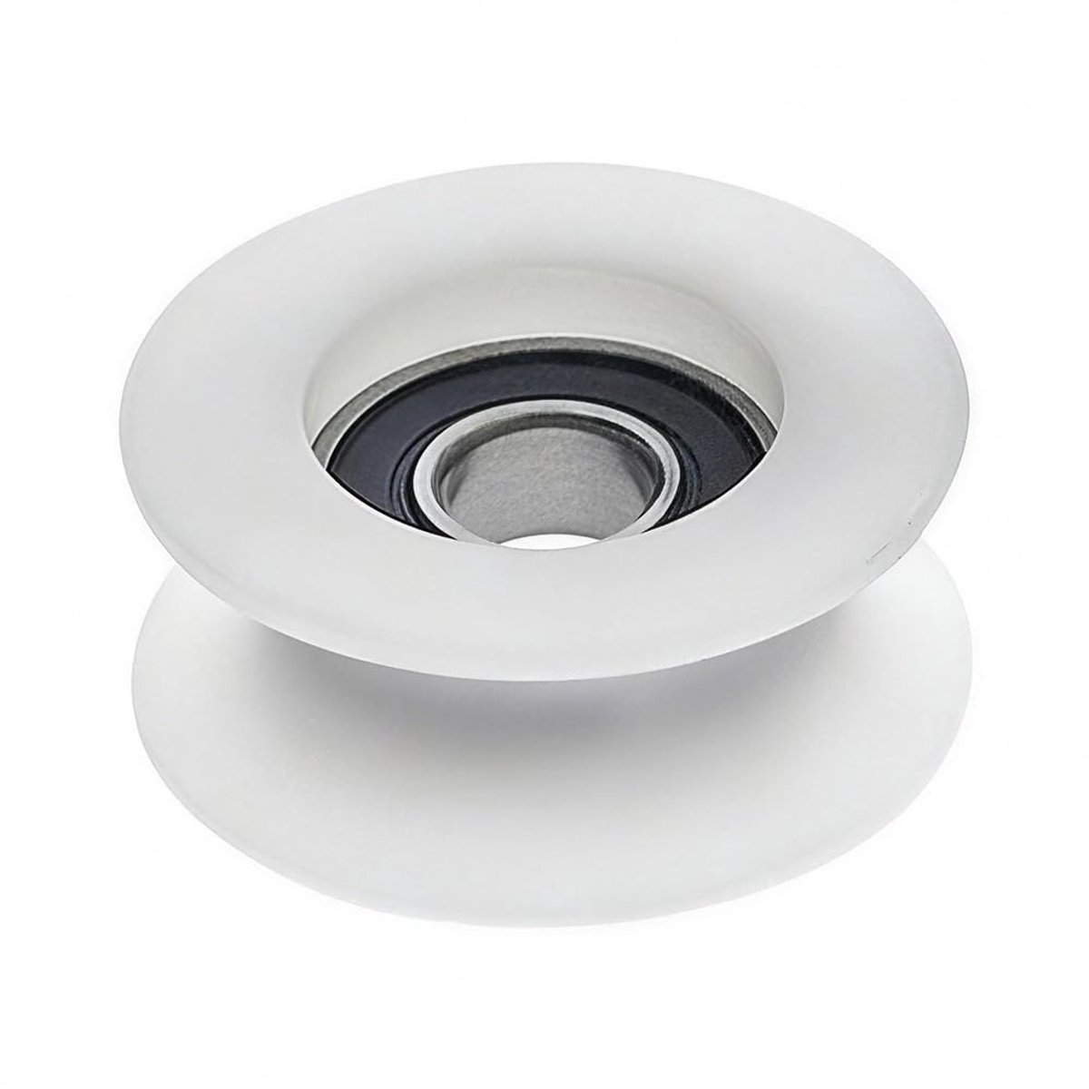 6 stuks witte U-groef ronde rollen, 8 x 32 x 13 mm, POM kunststof gecoat, 39 kg draagvermogen voor touw, schuifdeur, raam, garagedeurwieltjes, fitnesshefsystemen