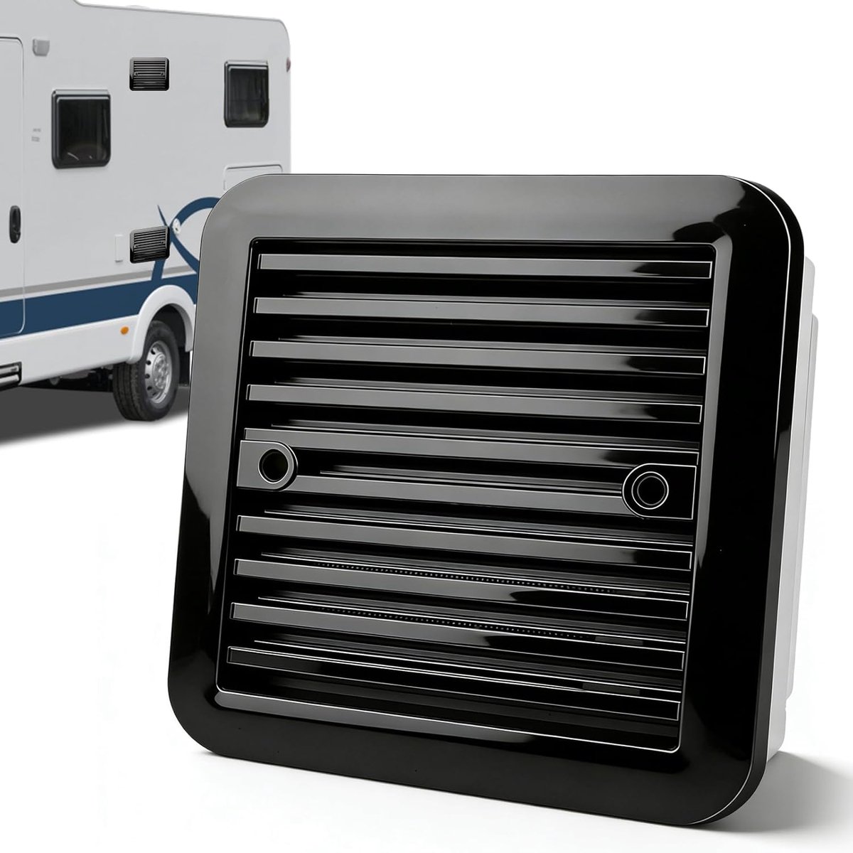 Afvoerventilator voor caravans, ventilatieventilator voor caravans met insectenwerend rooster, omkeerbaar, 2,4 W, 12 V zijuitlaat, ventilatieventilator voor caravans, campers, campers