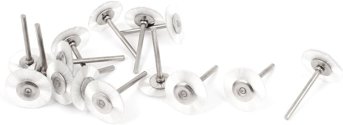 Sourcing map 15 stuks 3/25" schacht 1" nylon borstel polijstwiel polijstschijven wit 42mm lengte de DE de