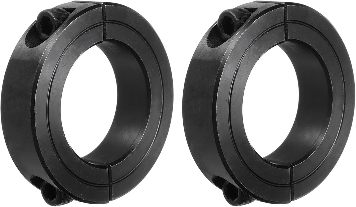 Golfring 1 3/8" boring dubbel gedeelde spanring van koolstofstaal met set-schroef zwart 2-pack