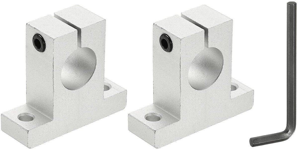 SK20 Aluminium lineaire railgeleiding, opslag, 20 mm, ID, lineaire railhouder, bewegingsrail, klemgeleiding, ondersteuning voor 3D-printer, verpakking van 2 stuks