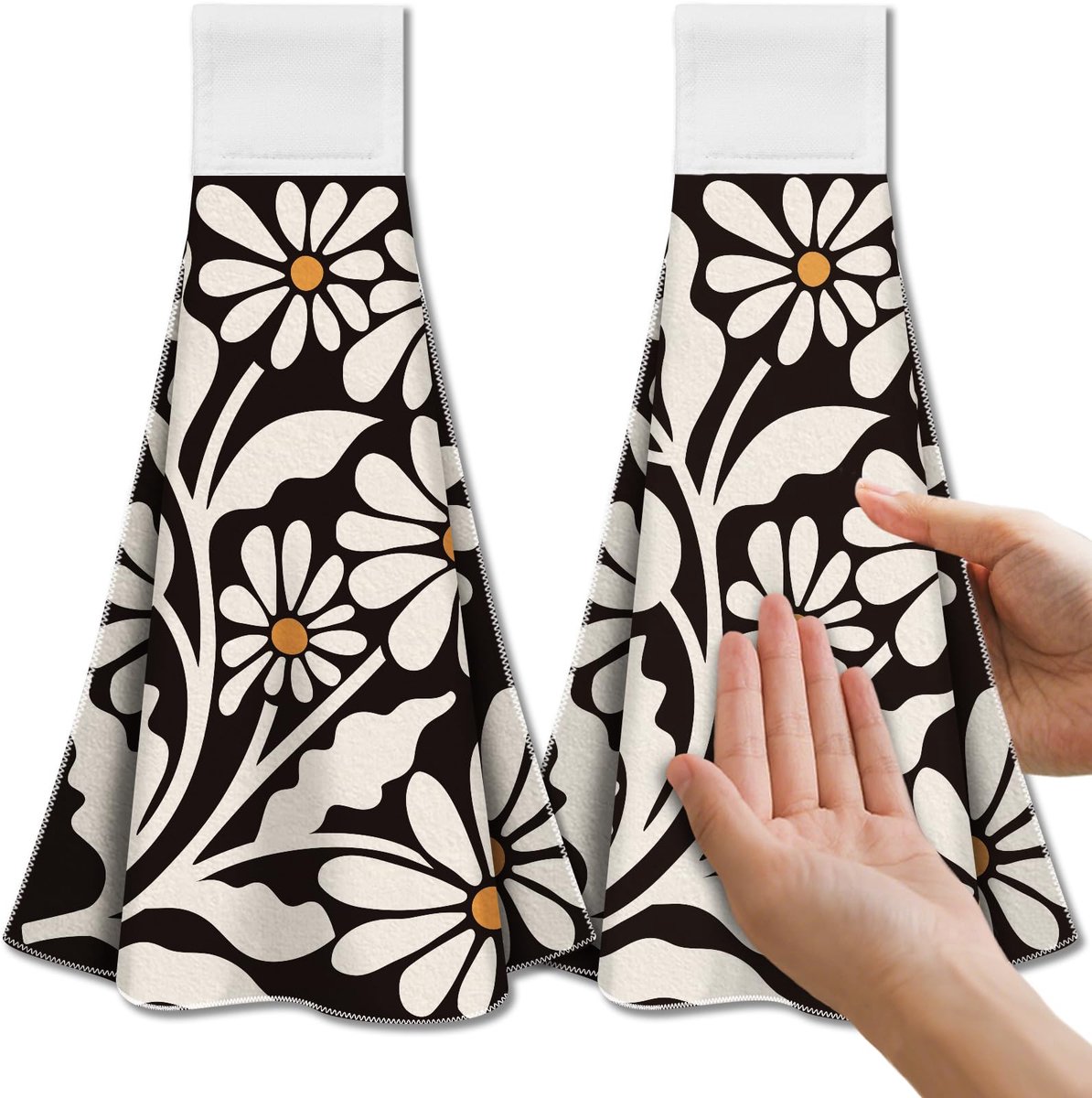 Theedoeken set van 2 - zachte microvezel - absorberend - originele decoratieve handdoeken - SnelShoppen