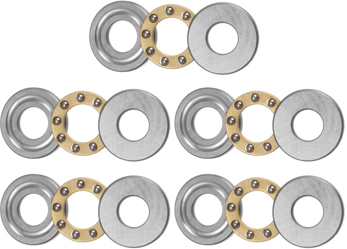 Lagers 5 mm x 12 mm x 4 mm messing met sluitringen ABEC1 5 stuks