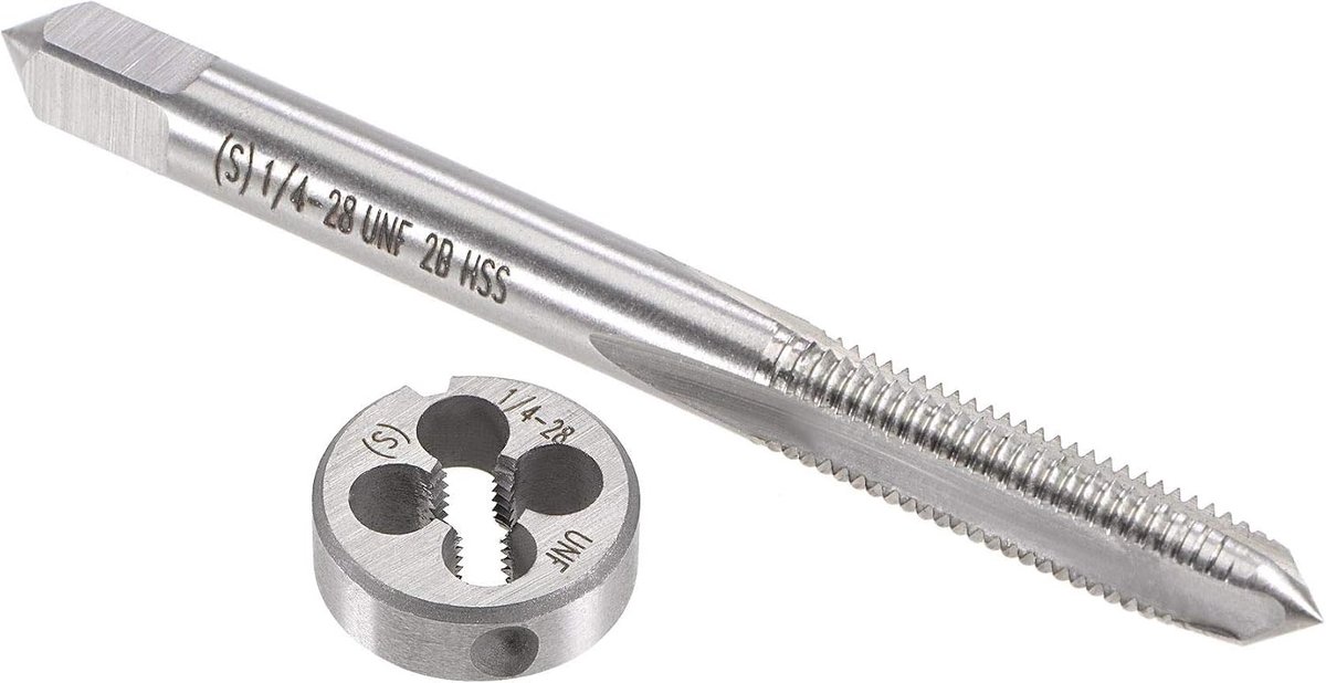 sourcing map 1/4 "-28 UNF schroefdraadboorset, HSS machine-schroefdraadboor met ronde schroefdraadboor, rechterhand