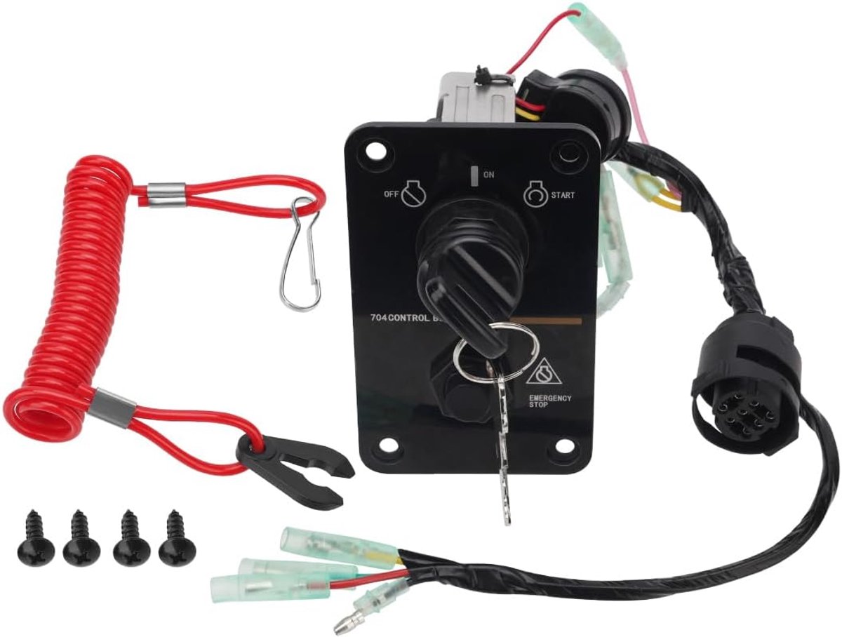 Motor, sleutelschakelaarpaneelset voor Yama-ha buitenboordmotoren met 2-takt en 4-takt mechanische schakeling, die over een 10-polige kabelboom beschikken
