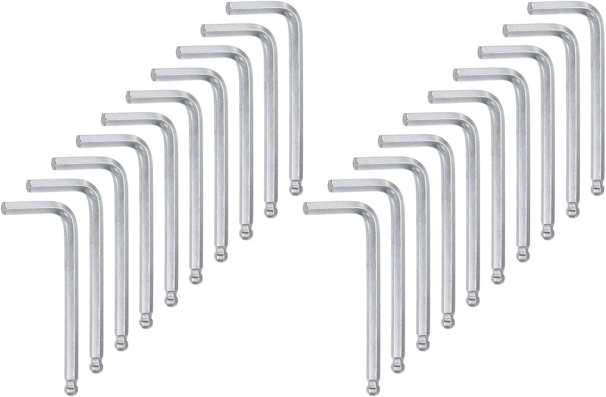 Zeskantsleutels, 20 stuks, 5 mm, vorm, L, staal, chroom vanadium, gereedschap, reparatie, staal voor reparaties in het huishouden
