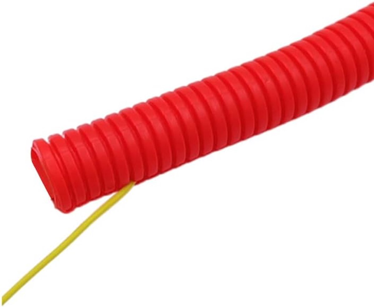 Loom Kabelboom Auto Split Loom Slang Kabelgeleiding Polyethyleen Gegolfd Flexibele Buis Kabelbeheer Bescherming Pijp Kabel Opgeruimd Organisator Rood 10mm 3meter