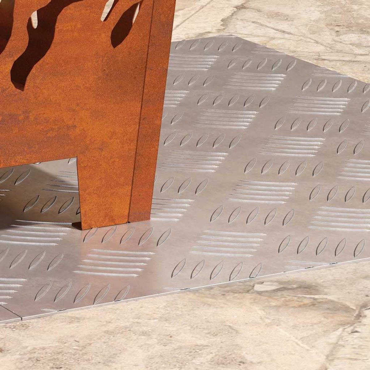 Checkerplate Trap Tred 2 Stuks 60x50 cm | Antislip patroon, duurzaam, binnen en buiten, eenvoudig schoon te maken
