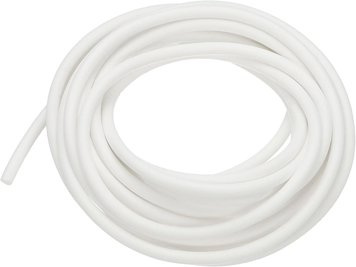 Siliconenschuim afdichtingsstrip, 6 m (19,7 ft) 4 mm (0,16 inch) Dia Backer Staaf Ronde Hoge Dichtheid Solid Spons Rubber Weer Stripping Koord voor Afdichting Gap Blocker Isolatie, Wit