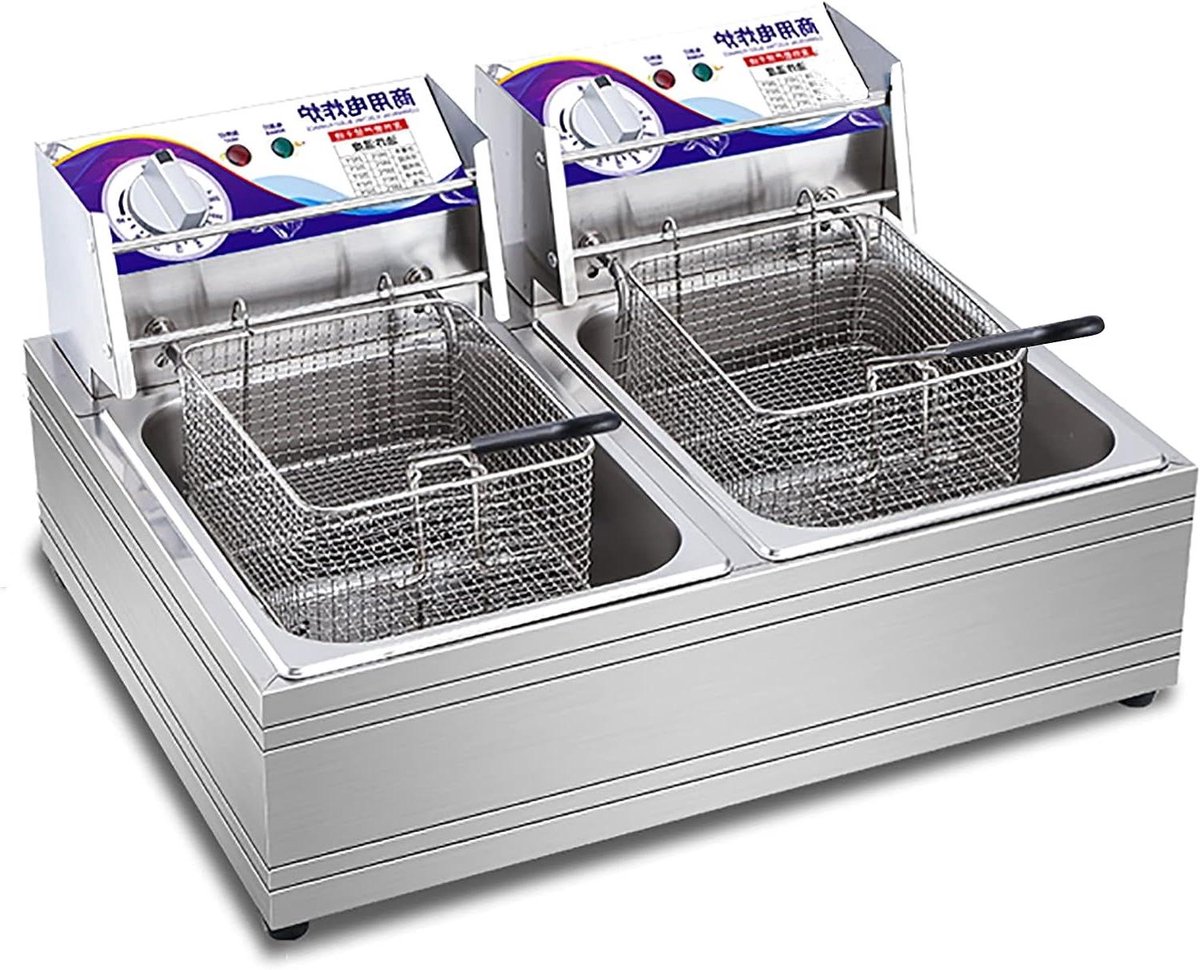 Elektrische Frituurpan - Enkele Tank - Commercieel Frituren - Snelle Verwarming - 10L of 20L - Zilver