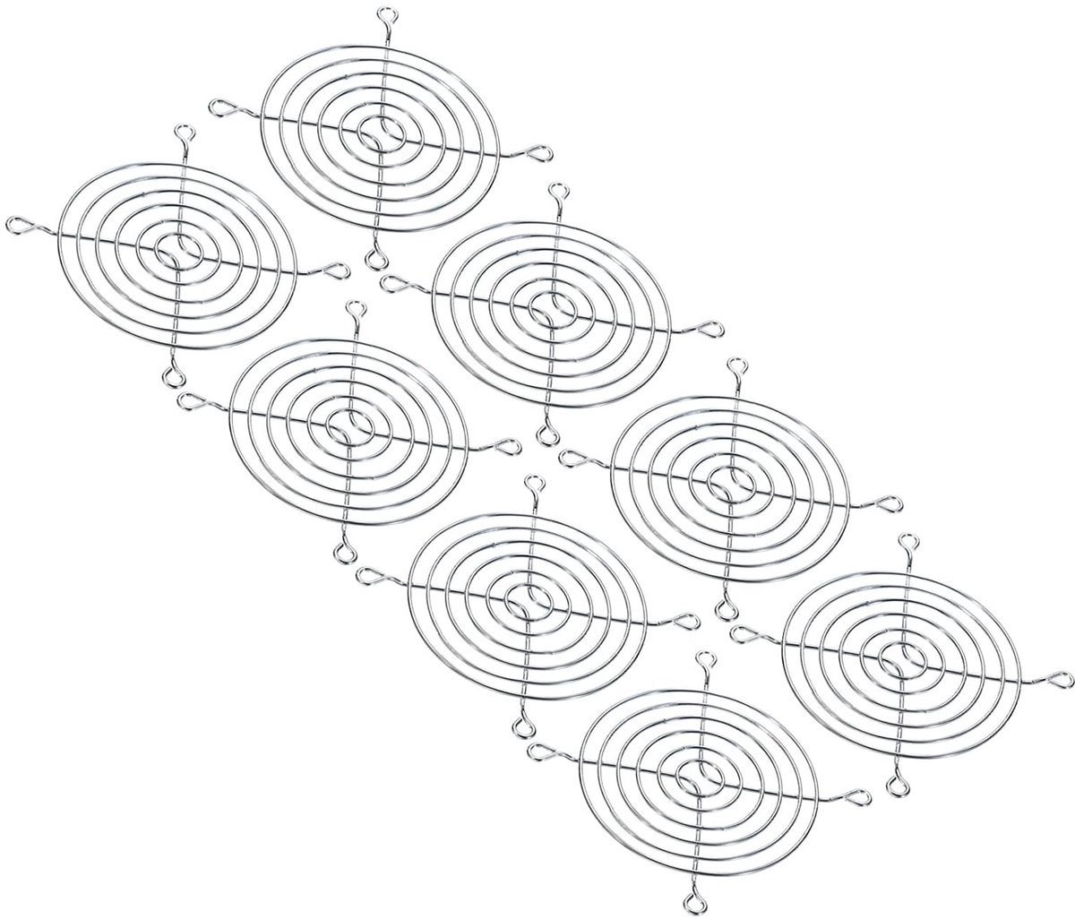 92mm Ventilator Vingergrill, 8-pack Metalen Grill Beschermer Beschermhoes voor 90X90mm Ventilator Beschermkap DIY, Zilver