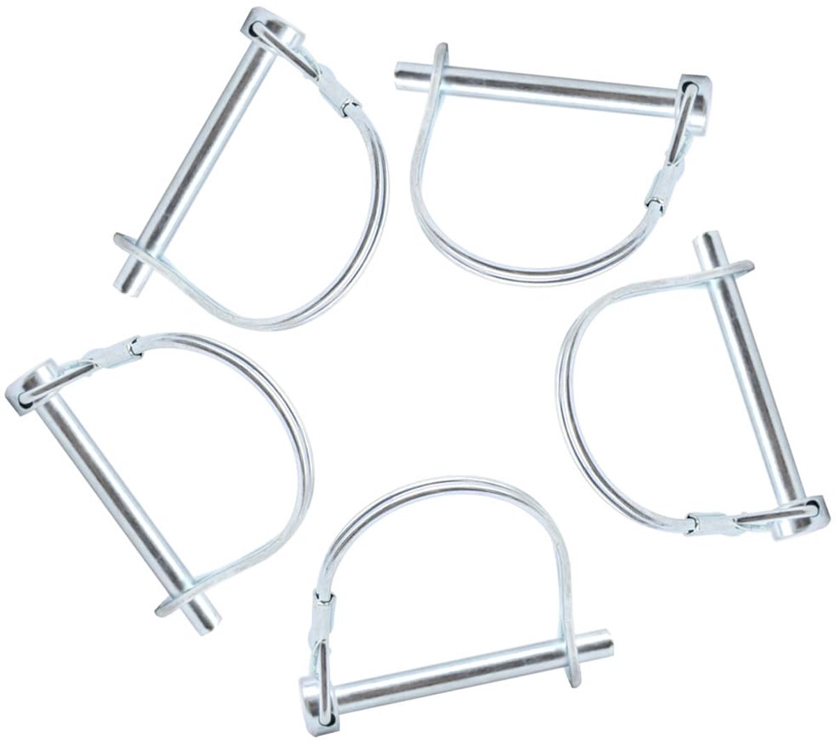 5 stuks borgpennen 6 x 55 mm Heavy Duty D-vormige draadvergrendeling veiligheidskoppeling voor toepassingen borgpennen voor duimdraad veiligheidskoppelingspen (DX/6x55mm)