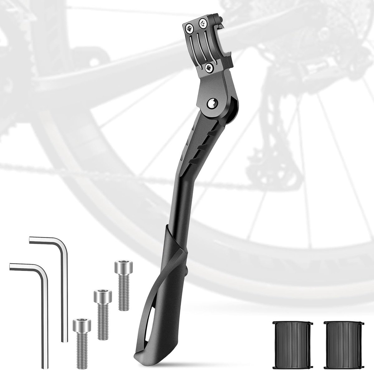 61-73,7 cm, met antislip voet, zijstandaard voor fietsen, in hoogte verstelbaar, aluminiumlegering, stabiel, antislip, voor bergen, wegen