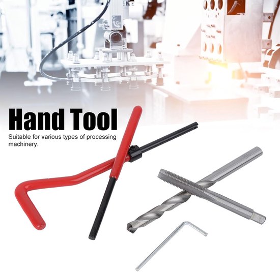 Reparatieset met transparante plastic doos, reparatiegereedschap, 25 stuks, draadreparatieset, geschikt voor staal, ijzer, aluminium, blinde gatverwerking — afbeelding 2
