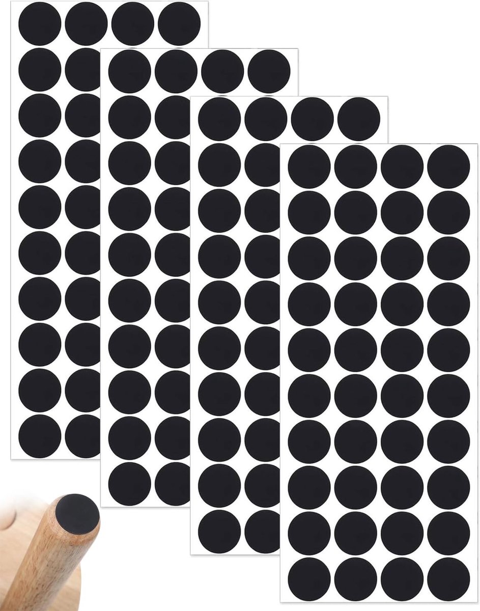 Stoelglijders, siliconen, 40 stuks, Ø 25 x 1 mm, zwart, krachtige stickers, kras- en geluidsbescherming voor parket, tegels en harde vloeren