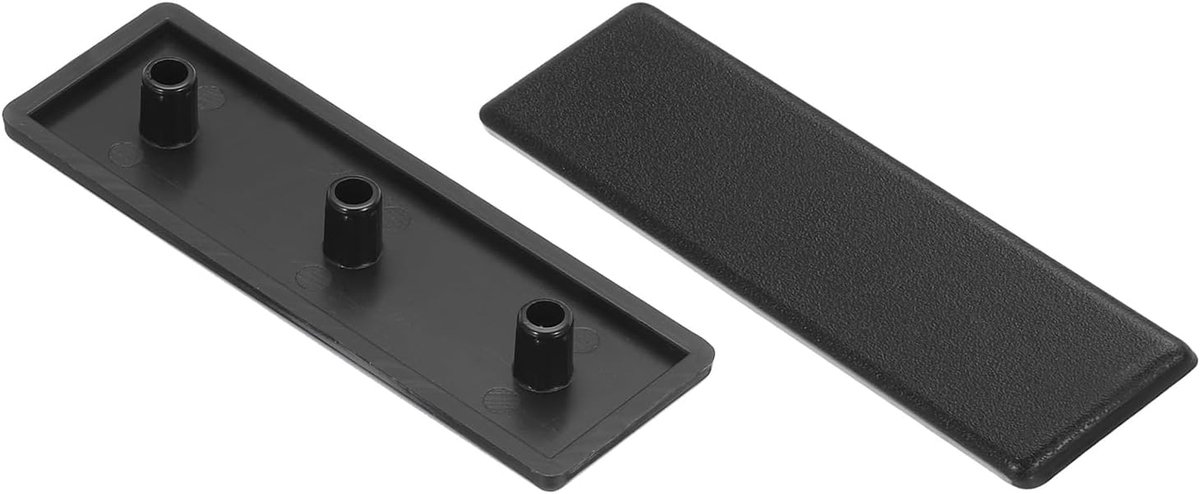 sourcing map 20 stuks standaard kunststof rechthoekige aluminium profiel eindkappen zwart 90 x 30 mm voor trolley, vistankrek, opbergrek